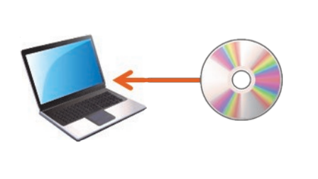 GENWARE AIRのパソコンとCD-ROMのイラスト