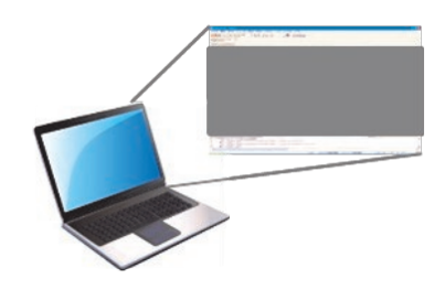 GENWARE AIRのパソコンでソフトを起動するイラスト